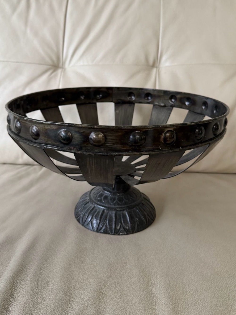 Metal Decorative Bowl Centerpiece in Dark Bronze
